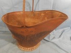 Eagle Antique vtg Original Metal Scuttle Coal Hod Bucket Pail W bail dump Handle