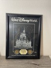 Disney Magic Kingdom Cinderella Castle Archival Etched Glass Panel 24kt Gold Wdw