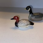 Vintage Carved Wooden Resin Miniature Goose Duck Decoys
