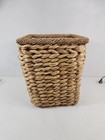 Handwoven Seagrass Storage Basket Boho Farmhouse Woven Bin W  Handles