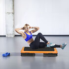 43   Exercise Aerobic Step Platform Adjustable Fitness Stepper W 4 Risers Orange