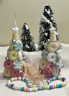 Vtg Sugar Coated Lifesaver-gum Drop Tree Frosted Pastel Candy Xmas Ornament Lot4