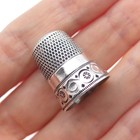 Simons Brothers 925 Sterling Silver Antique Art Deco Sewing Thimble Size 10
