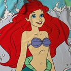 Disney Little Mermaid Beach Towel Ariel Seashell Shaped 60x50 Inch Rock Waves