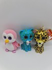 Ty Teenie Beanie Boos 2  Penguin Leopard Keychain Beanie Babies Lot 
