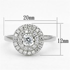 Circle Ring Solitaire Accents Cluster Silver Rhodium Engagement  493