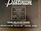 Platinum 1978 Broadway Flop Window Card 14x22 Alexis Smith Hellinger Poster
