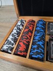 Raven 300 Pc Deluxe Poker Chip Set Wood Case Cards Dice- Some Sealed 