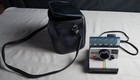 Vintage Polaroid One Step Land Camera Rainbow Stripe W flash strap case