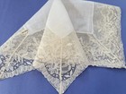Vintage Hanky Linen W  Deep Cotton Lace Edging New With Tag Wedding Formal 1950s
