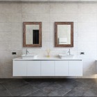 Syndra Wood Mirror Frame Rustic 24x32 Inch Wall Mounted Vanity Mirror Large