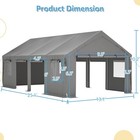 Carport 13  X 25  Heavy Duty Car Port W  Roll-up Sidewall   Ventilated Windows
