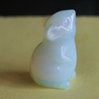 Carved Gemstone White Opalite Mouse Rat Mice Figurine Animal Carving Decor 1 5  