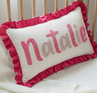 Custom Baby Name Punch Needle Pillow  Personalized Monogram Dorm   Nursery Decor