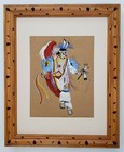 Vintage Native American Handmade Wall Art Crewel Embroidery Fetish Dancer No  1