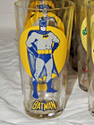 1976 Dc Comics Batman Robin Joker Penguin Riddler Drinking Glass 5 Pc Full Set