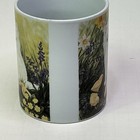 White Fluffy Kitty Cat Kitten Mug Ceramic Yellow Chicks 2 Sided Euc