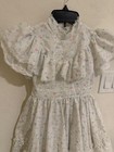 Mini World Vintage 1980s Girls  Ruffle Cottagecore Floral Dress Circle Size 7