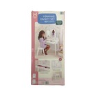 Member s Mark Vanity Set With Lights   Stool  Three Panel Mirror  White