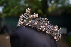 Vintage Purple Woodland Crystal Tiara Bridal Crown Birthday Wedding Gift Diadem