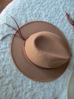 New Unworn Dark Tan Felt Fedora Adjustable Inner Band- Size S