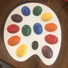 Vintage Enesco Deviled Egg Ceramic Serving Platter Artists Palette Easter Mcm