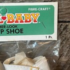 Vintage Fibre-craft Doll Baby Shoes Court   Strap Shoes Tiny Doll Baby