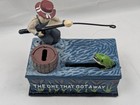 Vintage Cast Iron The One That Got Away Mechanical Coin Bank Fishing Works