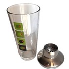 Mcm Kitsch Vtg Glass Olive Graphics Chrome Cocktail Shaker Martini Mixer Read De