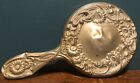 Antique Art Nouveau Silver Plated Floral Vanity Hand Mirror With Damage