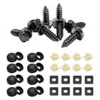 8 Black License Plate Screws Stainless Steel Bolts Caps Car Dealer Fasteners Kit