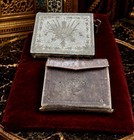 19th C Silver-plated Quran Case Hamayil W Handwritten Prayer Manuscript Rare