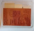         new  Retired Vintage Stampin Up  purrfect  Rubber Wood Stamp Set          