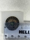 Antique Victorian Metal Button Green Under Clear Glass Center