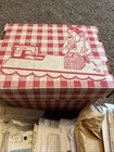Vintage Sewing Pattern Storage Box Red White Tan Checkered Filled With Patterns 