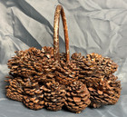 Rustic Pinecone Basket Cottagecore Woodland Farmhouse Christmas Holiday Decor