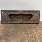 Antique Ornate Cast Iron Mailbox Mail Slot Cartas Metal 7 5   l  2 25    W