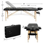 Portable Massage Table Height Adjustable Salon Spa Bed Lashing Table 3 Folding