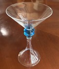 Three Collectors Edition Bombay Gin Sapphire Martini Glasses 2003 Blue Stem