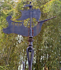 Huge Antique Old American Cast Iron Nautical Ship Painted Iron Weathervane