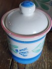 Vtg Floral Stoneware Pottery Canister W Lids   Italy Cookie Jar Utensil Crock X3