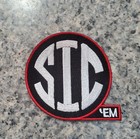 Georgia Bulldogs Vintage Style Sic Em Patch  Embroidered  Iron On  3 x3 