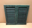 Antique Pair 13x25 House Window Wood Louvered Shutters Shabby Vtg Chic 845-26b