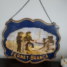 Antique Italian Fernet-branca Milano Enameled Liquor Advertising Metal Sign
