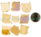 Antique Victorian - 9 Small Cat Heads - Die Cut Scrap Book junk Journal