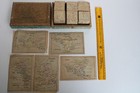 Rare Early   Mid-19th Century Lithograph Geography Map Child s Toy Blocks W  Box