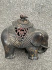 Large Beautiful Chinese Bronze Hand Made  elephant  Incense Burner
