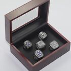 Dallas Cowboys Super Bowl 5 Ring Set With Display Box Silver Color Size 11