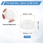 15pcs Snug Plugs  Rubber Hole Plugs Fit 25mm  0 98 Inch  Hole Dia  Translucent