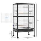 Large Bird Parrot Cage Play Top Finch Macaw Cockatoo House Pet Supply W  Wheels